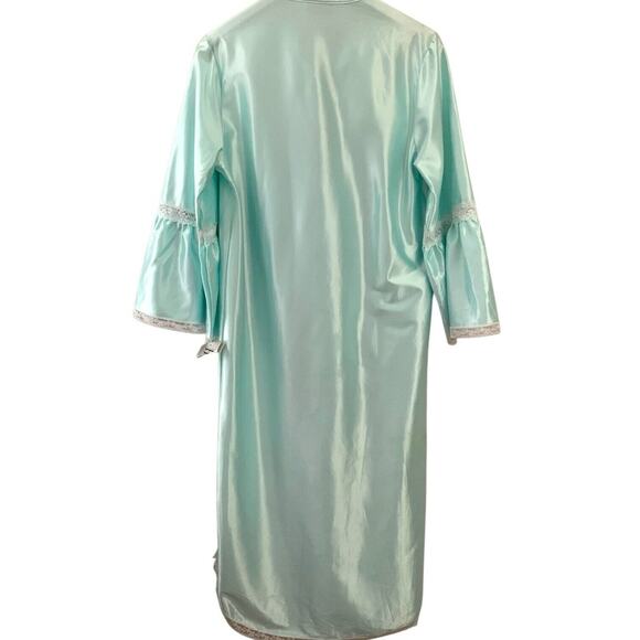 Apostrophe Gown Size 8 Vintage Deadstock Blue Lace Romantic Ruffle Bell Sleeves - Picture 2 of 10